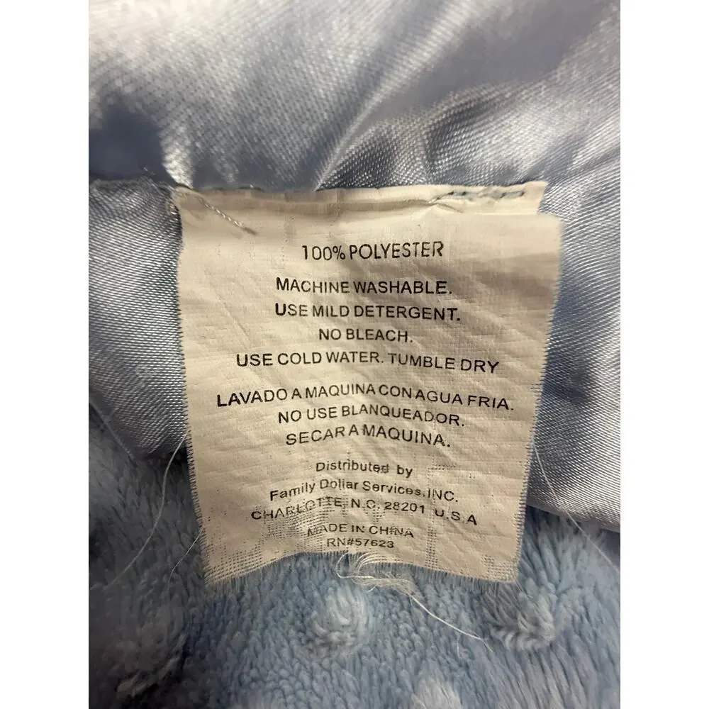 Carters Minky Baby Lovey Blanket Blue Dot Satin Back Security Receiving Blanket